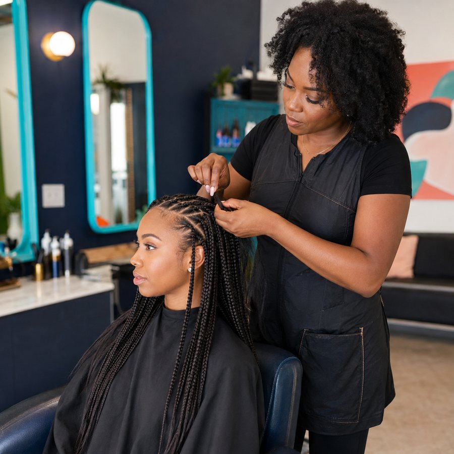 Braider finishing long braids
