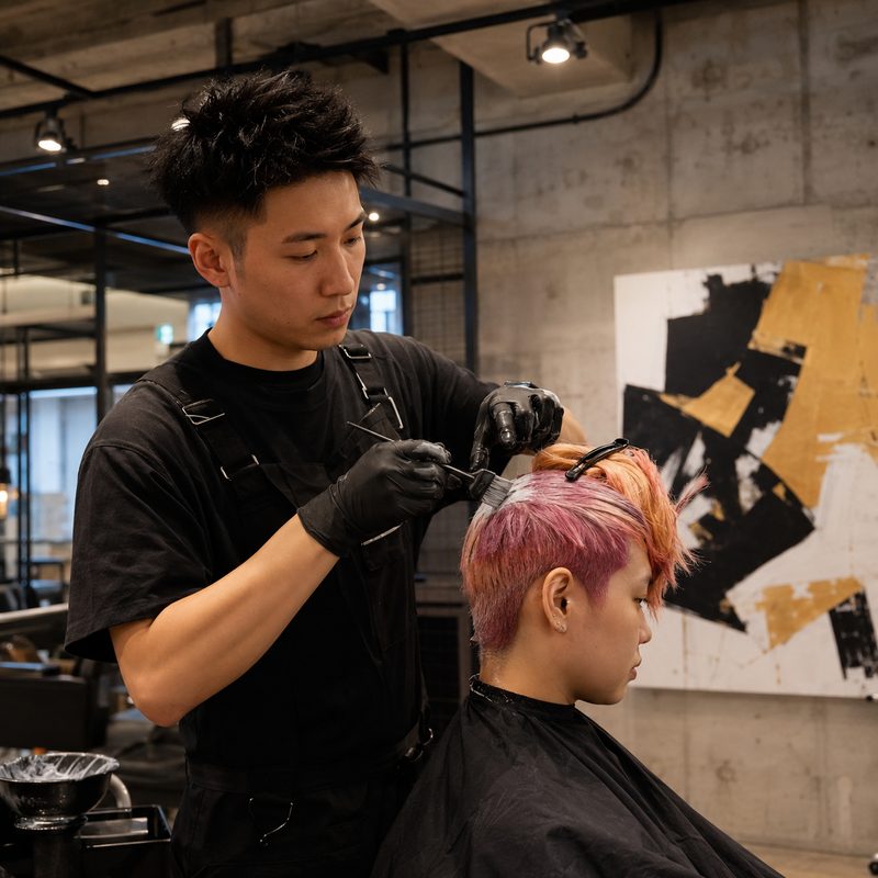 Colourist at work