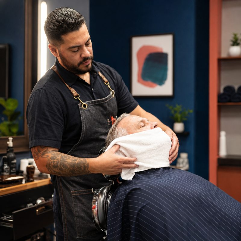 Barber at work