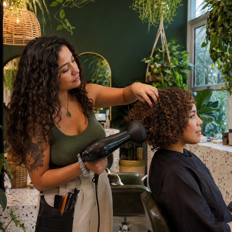 Barber cutting hair